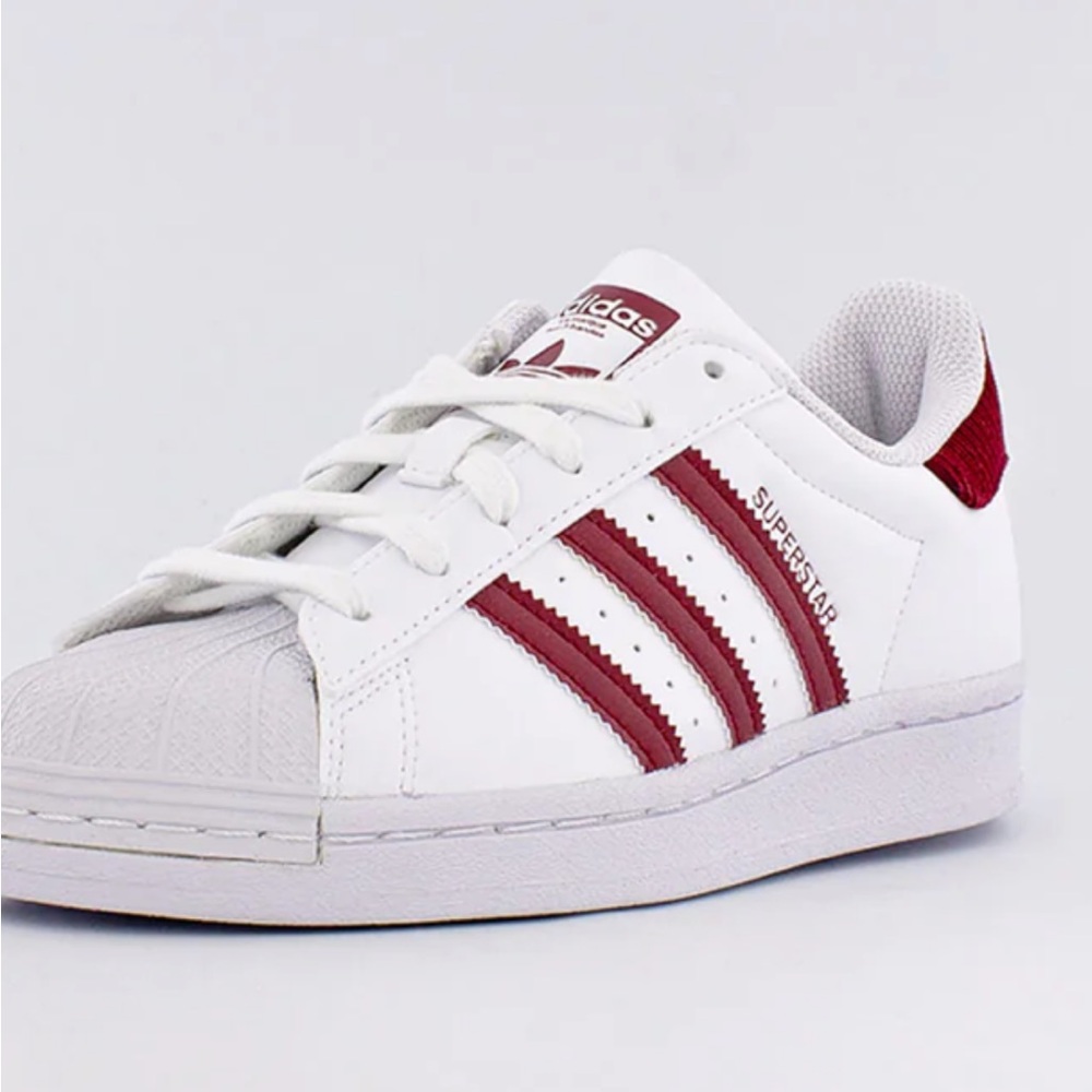 adidas Originals Women's Superstar Sneaker Cloud White/Victory Crimson/US Size 5